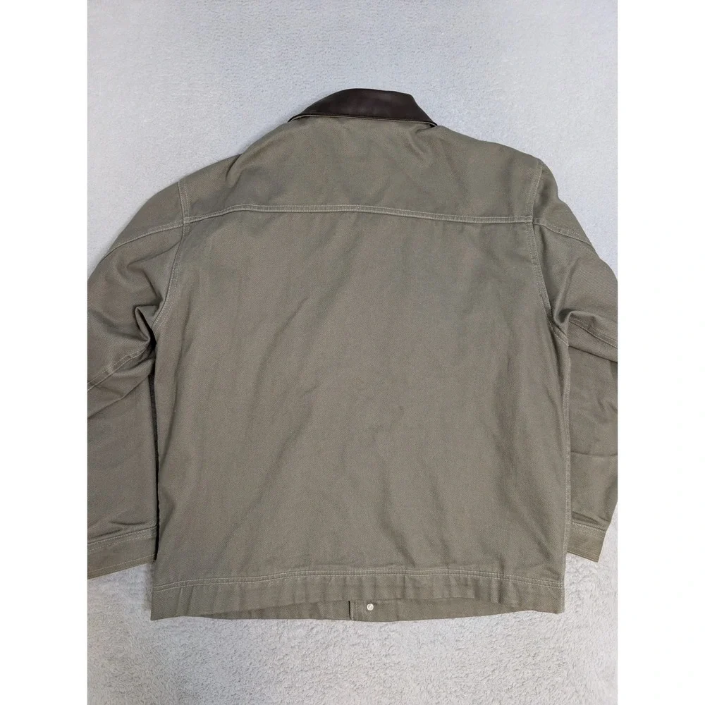 Vintage Marlboro Men's Sun Moon Logo Work Rancher Lined Jacket Leather Sz M Gray